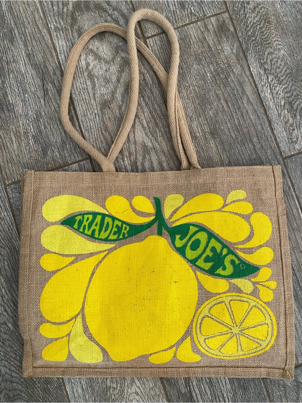 Trader Joe's Citrus Jute burlap Bag